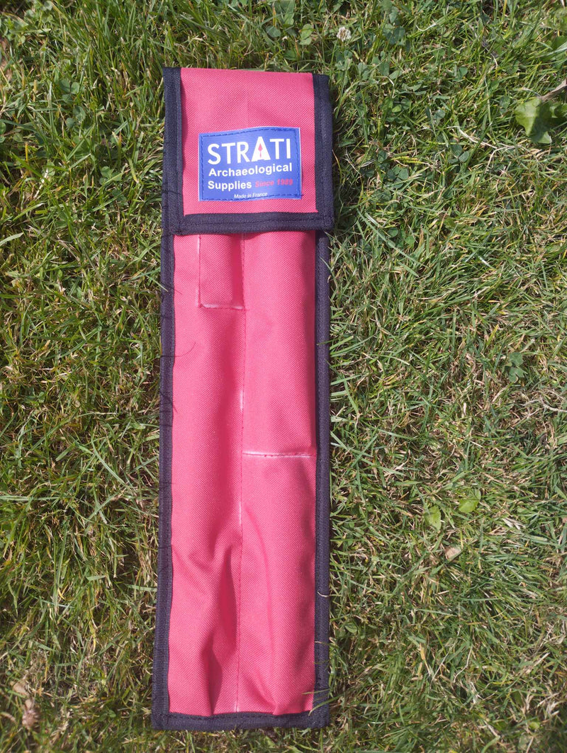 Load image into Gallery viewer, CASE 40 cm angular archaeological photo-scale kit in open STRATI fabric carrying case on green grass