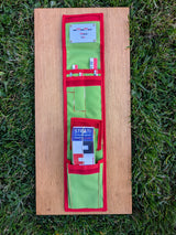 Open CAMA 40 cm CANVAS photo scale kit with magnetic scales in a green and red Strati roll case