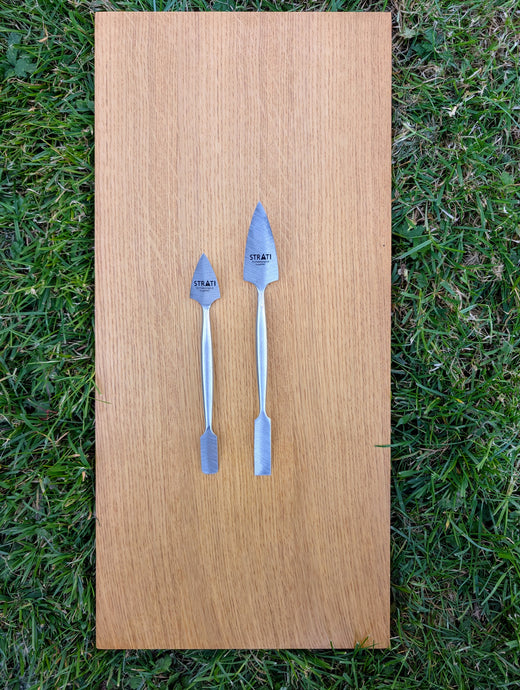 Set of two forged spatula, stainless steel, blade 40 mm & 70 mm
