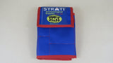 Closed blue and red Strati SCADS three-section archaeological tool case on light gray background